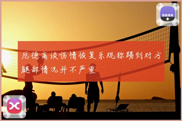 厄德高谈伤情恢复乐观称踢到对方腿部情况并不严重