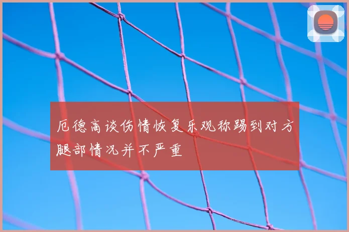 厄德高谈伤情恢复乐观称踢到对方腿部情况并不严重