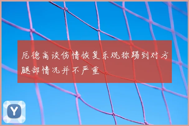 厄德高谈伤情恢复乐观称踢到对方腿部情况并不严重