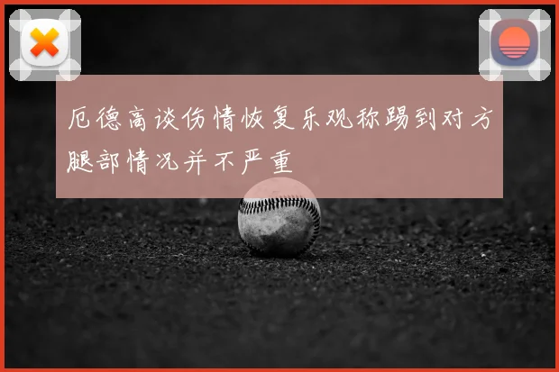 厄德高谈伤情恢复乐观称踢到对方腿部情况并不严重